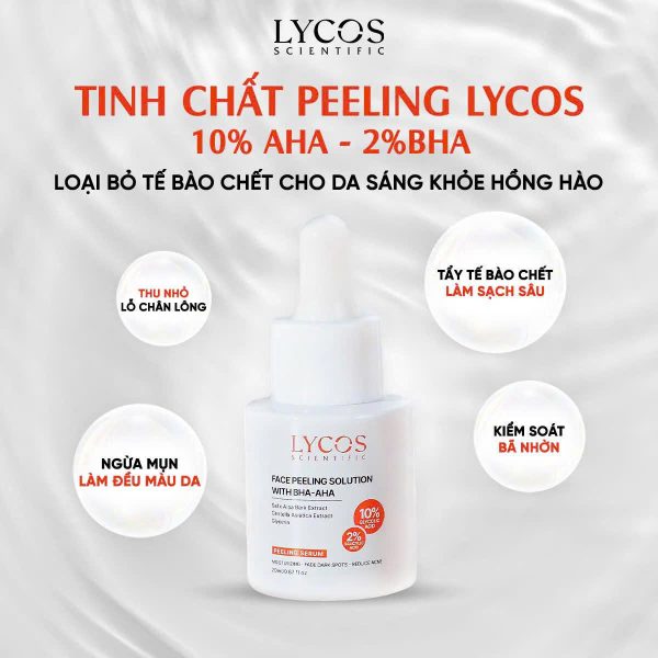 PEEL Da LYCOS 10%AHA – 2%BHA Tẩy Tế Bào Chết, Thu Nhỏ Lỗ Chân Lông, Đều Màu Da 20ml - Ảnh 3