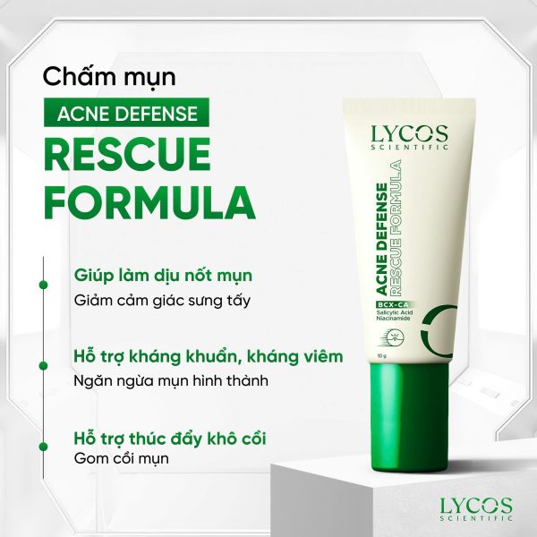 Chấm Mụn LYCOS Acne Defense Rescue Formula Hỗ Trợ Làm Khô Cồi, Làm Dịu, Giảm Thâm 10g