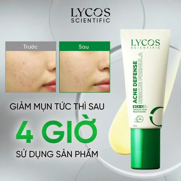 Chấm Mụn LYCOS Acne Defense Rescue Formula Hỗ Trợ Làm Khô Cồi, Làm Dịu, Giảm Thâm 10g - Ảnh 3